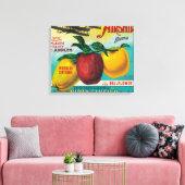飛行船Apple Crate LabelWatsonville、カリフォルニア州 キャンバスプリント (インサイチュ (リビング))