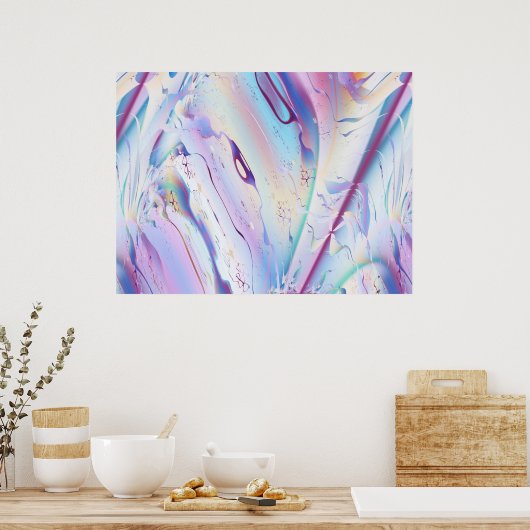 飛行計画クール抽象芸術ファインアートフラクタル ポスター (キッチン)