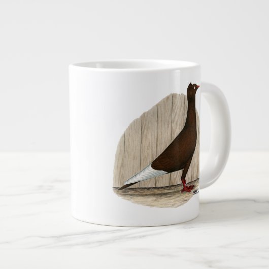 飛行赤飛んでいる帽鳩 ジャンボコーヒーマグカップ (正面右)