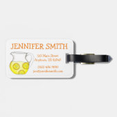 飛行遅延?レモネードイエローおもしろいレモンを作る ラゲッジタグ (裏面横)