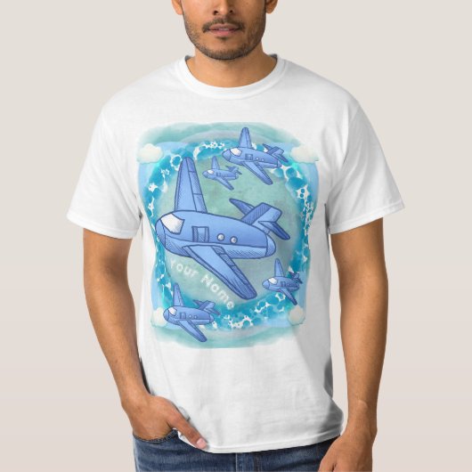 飛行隊の飛行機Tシャツ Tシャツ (正面)