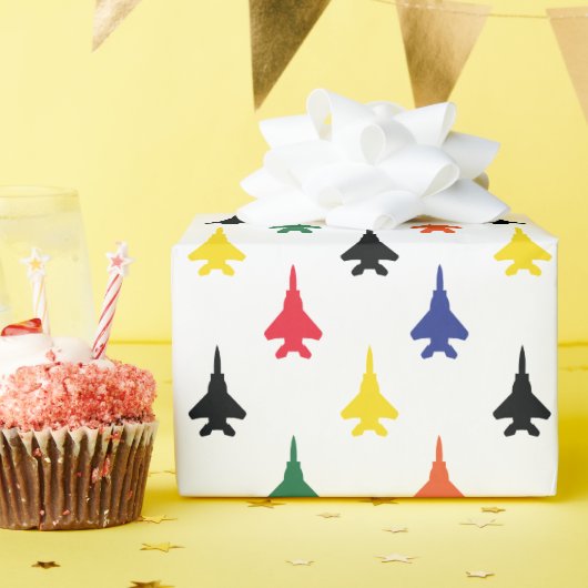 飛行隊カラーF-15E戦闘機ジェットパターン ラッピングペーパー (誕生日パーティー)