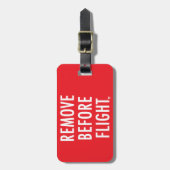 飛行、平らな無現用の旗の前に取除いて下さい ラゲッジタグ (正面縦)