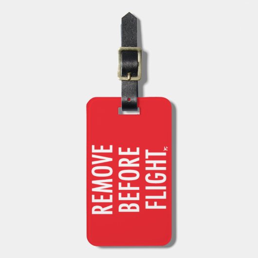 飛行、平らな無現用の旗の前に取除いて下さい ラゲッジタグ (正面縦)