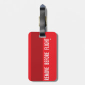 飛行、平らな無現用の旗の前に取除いて下さい ラゲッジタグ (裏面縦)