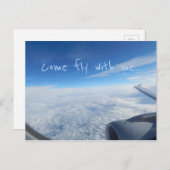 飛行 – 雲飛んでいるの上 ポストカード (正面/裏面)