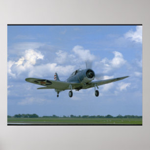 、飛行Dauntless、ダグラスSBD Front_WWIIの飛行機 ポスター