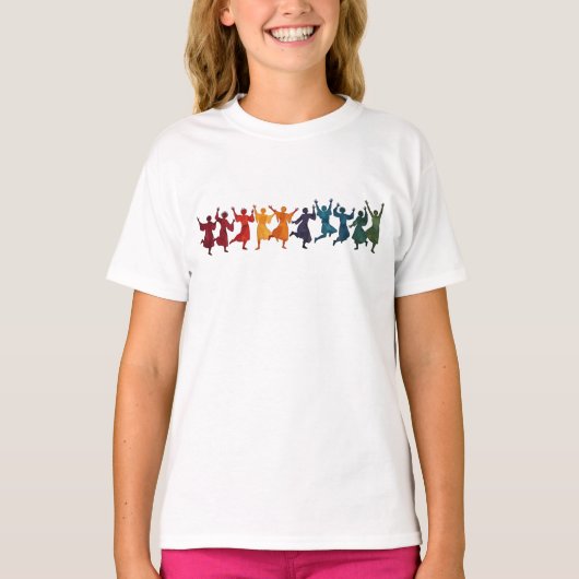 飛躍する十人の君主 カットアウト ステンシル風 デザイン 4 Tシャツ (正面)