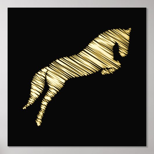 飛躍する馬 | 落書きの馬 | 馬のトレーナー 箔ポスター (正面)