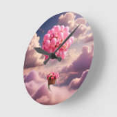 飛遠くにぶ ラウンド壁時計 (傾斜)