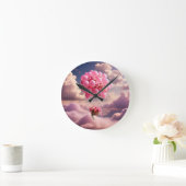 飛遠くにぶ ラウンド壁時計 (ホーム)