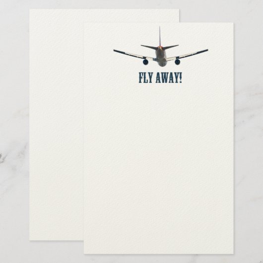 飛遠くに行機 便箋 (正面/裏面)