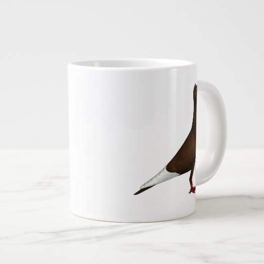 飛飛んでいる行頭鳩 ジャンボコーヒーマグカップ (正面右)