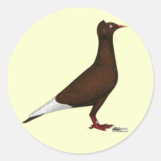 飛飛んでいる行頭鳩 ラウンドシール (正面)