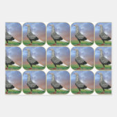 飛飛んでいる行鳩と雲 ラッピングペーパーシート (正面)