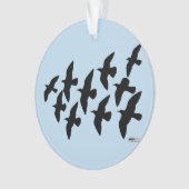 飛飛んでいる行鳩 オーナメント (正面)
