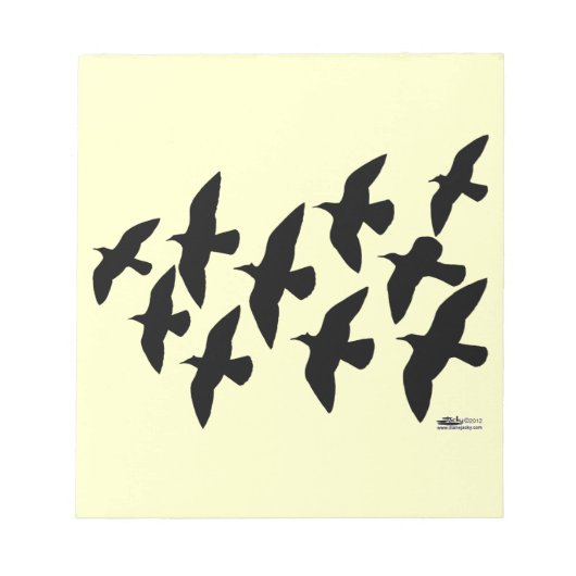 飛飛んでいる行鳩 ノートパッド (正面)