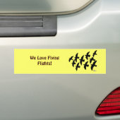 飛飛んでいる行鳩 バンパーステッカー (車上)