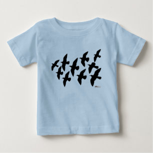 飛飛んでいる行鳩 ベビーTシャツ