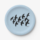 飛飛んでいる行鳩 ペーパープレート (正面)