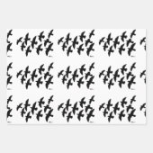 飛飛んでいる行鳩 ラッピングペーパーシート (正面)