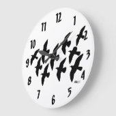 飛飛んでいる行鳩 ラージ壁時計 (傾斜)