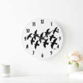 飛飛んでいる行鳩 ラージ壁時計 (ホーム)