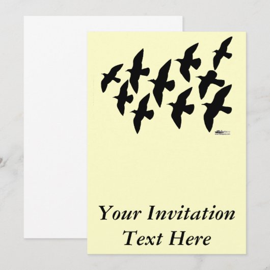 飛飛んでいる行鳩 招待状 (正面/裏面)