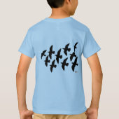 飛飛んでいる行鳩 Tシャツ (裏面)