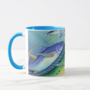 飛魚座を追跡するMahi Mahi (イルカの魚) マグカップ