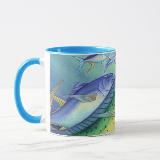 飛魚座を追跡するMahi Mahi (イルカの魚) マグカップ (左)