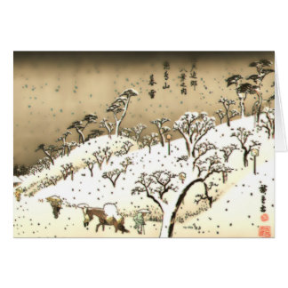 飛鳥の丘のたそがれの雪