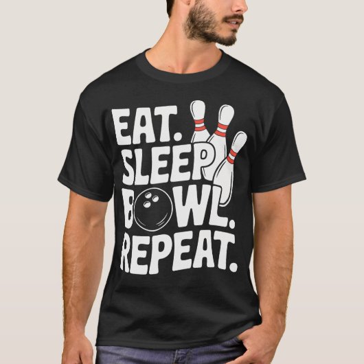 食う 寝る ボウル Tシャツ (正面)