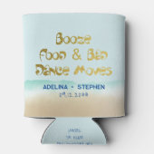 食おもしろいべ物とダンスの悪い動きのビーチ結婚式 缶クーラー (裏面)