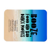 食おもしろいべ物の悪いダンス移動ビーチ結婚式 マグネット (横)