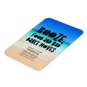 食おもしろいべ物の悪いダンス移動ビーチ結婚式 マグネット (左側)