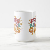 食おもしろいべ物マグカップ – 男の前のフライ コーヒーマグカップ (中央)