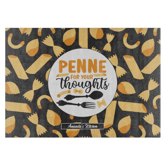 食おもしろいイタリアン料ヴィンテージパスタパターン カッティングボード (正面)