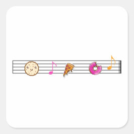 食おもしろい品と音楽ノート スクエアシール