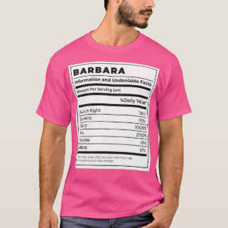 食おもしろい品ラベル女性具材バーバラ Tシャツ