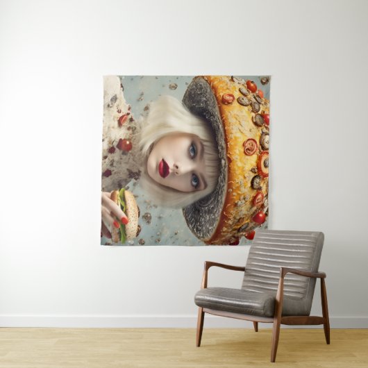 食おもしろい品人 タペストリー (インサイチュ(横))