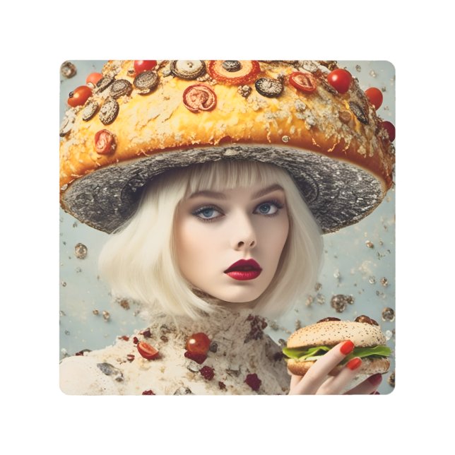 食おもしろい品人 メタルプリント (正面)