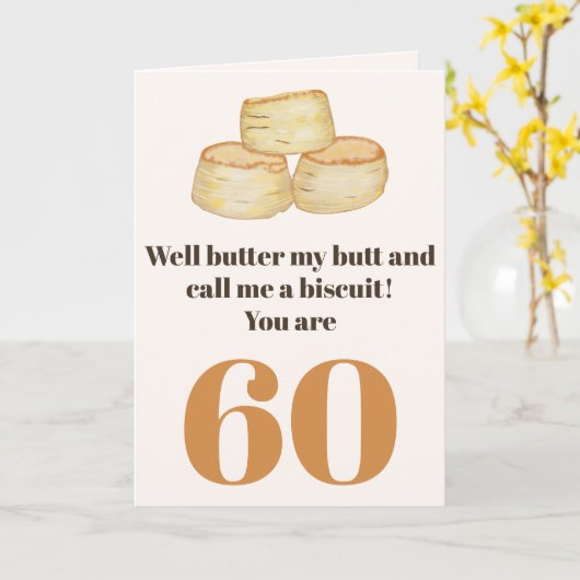 食おもしろい品引用文60th誕生日カード カード (黄色い花)