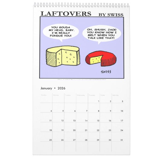 食おもしろい品漫画キッチンカレンダーグルメ カレンダー (1月 2026)