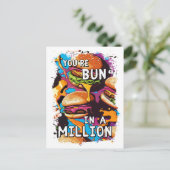 食おもしろい好き向けに100万プリンに登場するBURGER BUN ポストカード (スタンド正面)