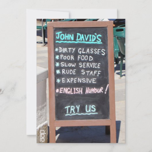 食おもしろい物の夕食か昼食の招待 招待状 (正面)