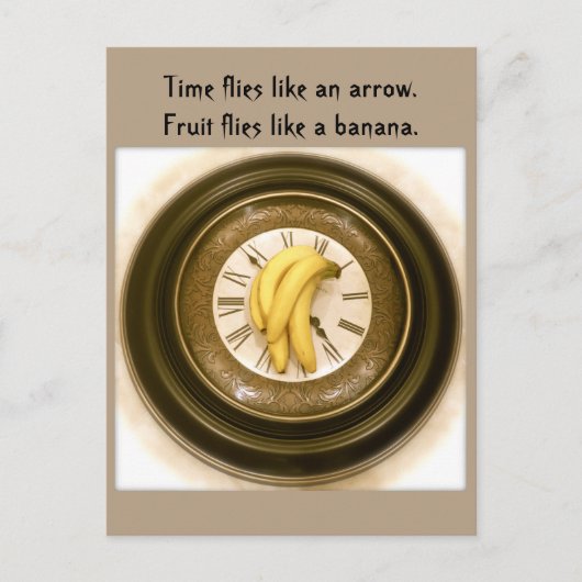 食おもしろい物はがき、ポストクロッシング、時間時計 ポストカード (正面)