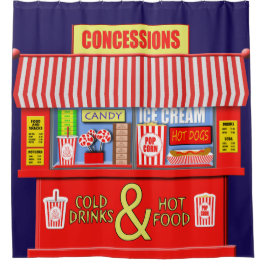 食おもしろい物や飲み物を売る譲歩 シャワーカーテン