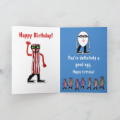 食おもしろい物ベーコン&エッグ誕生日カードギフト カード (内部)