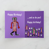 食おもしろい物ベーコン&卵誕生日カードギフト カード (内部)